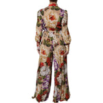 Dolce & Gabbana Multicolor Floral Wide Leg Jumpsuit Dress