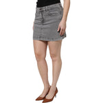 Dolce & Gabbana Gray Cotton Stretch Mid Waist Denim Mini Skirt