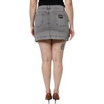 Dolce & Gabbana Gray Cotton Stretch Mid Waist Denim Mini Skirt