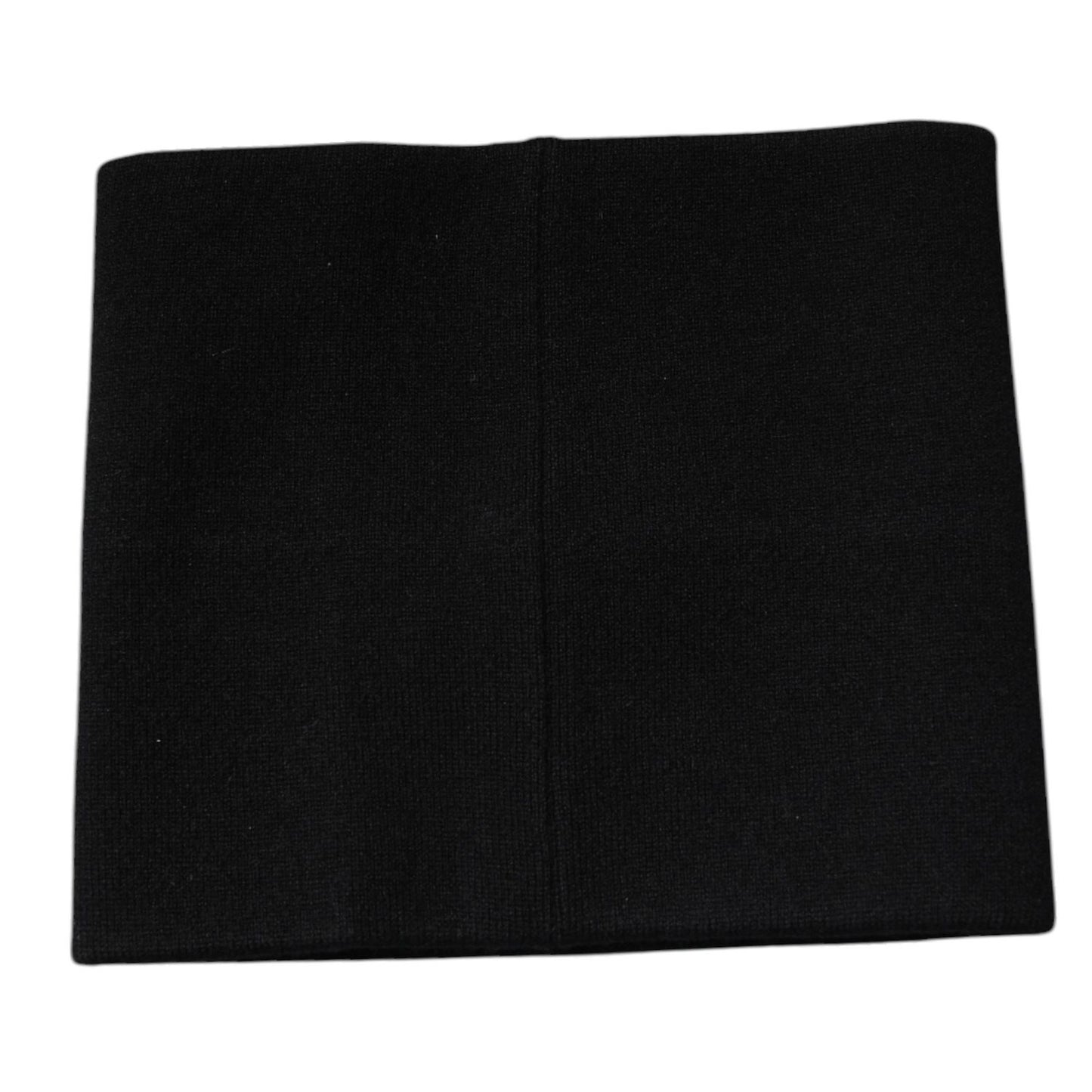 Dolce & Gabbana Black Cashmere Knitted Square Handkerchief Scarf MS7347
