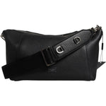Dolce & Gabbana Black Leather Logo Plaque Shoulder Crossbody Bag