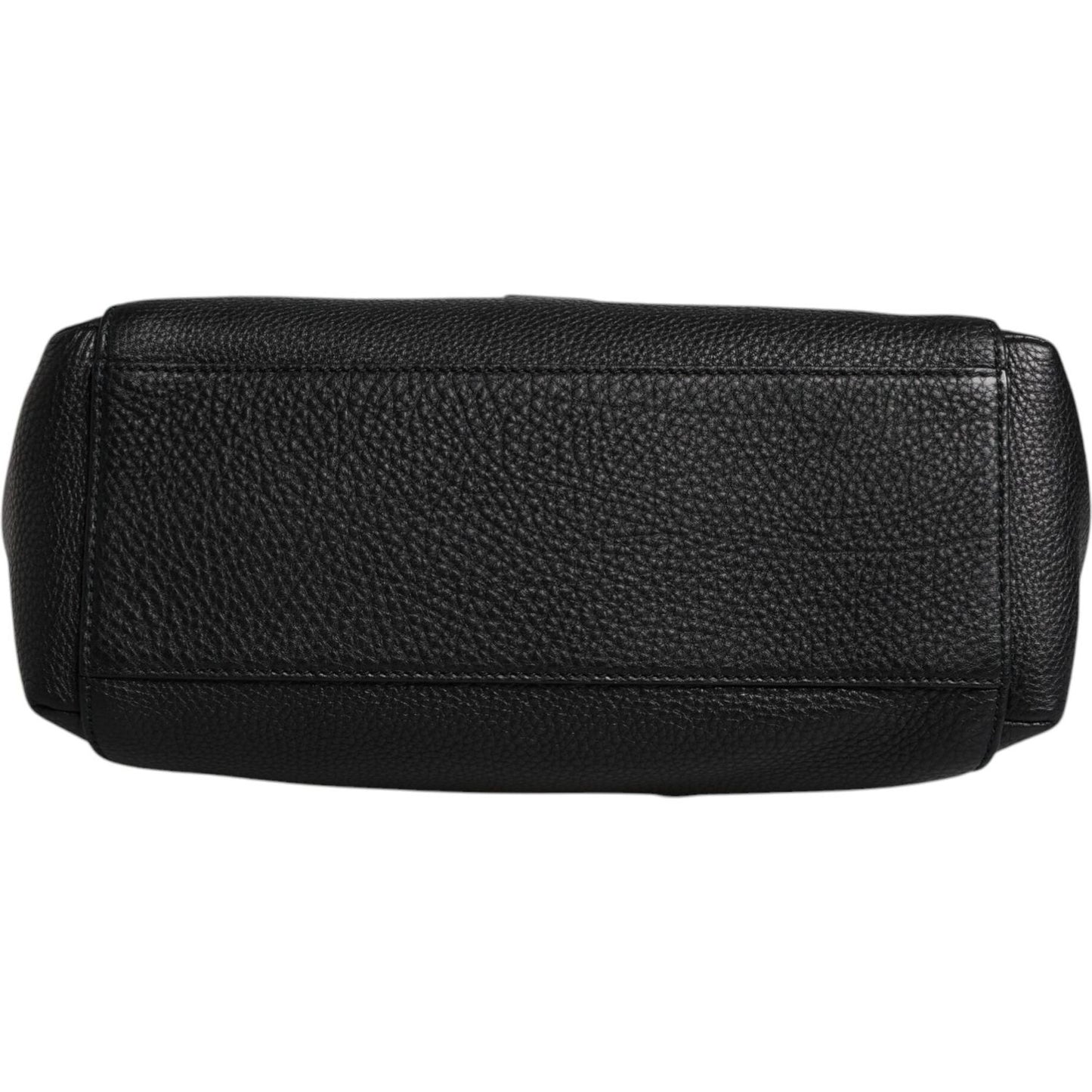 Dolce & Gabbana Black Leather Logo Plaque Shoulder Crossbody Bag