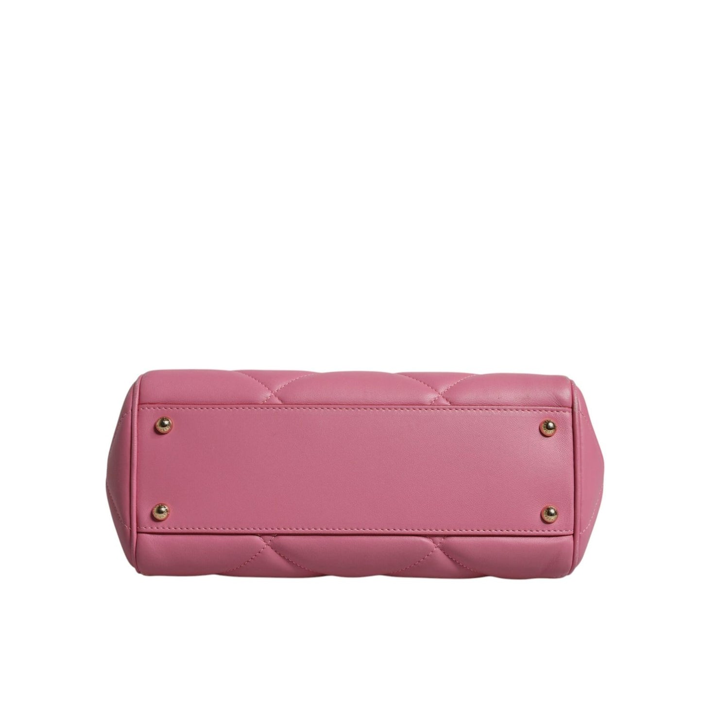 Dolce & Gabbana Pink Leather Sicily Logo Shoulder Satchel Bag