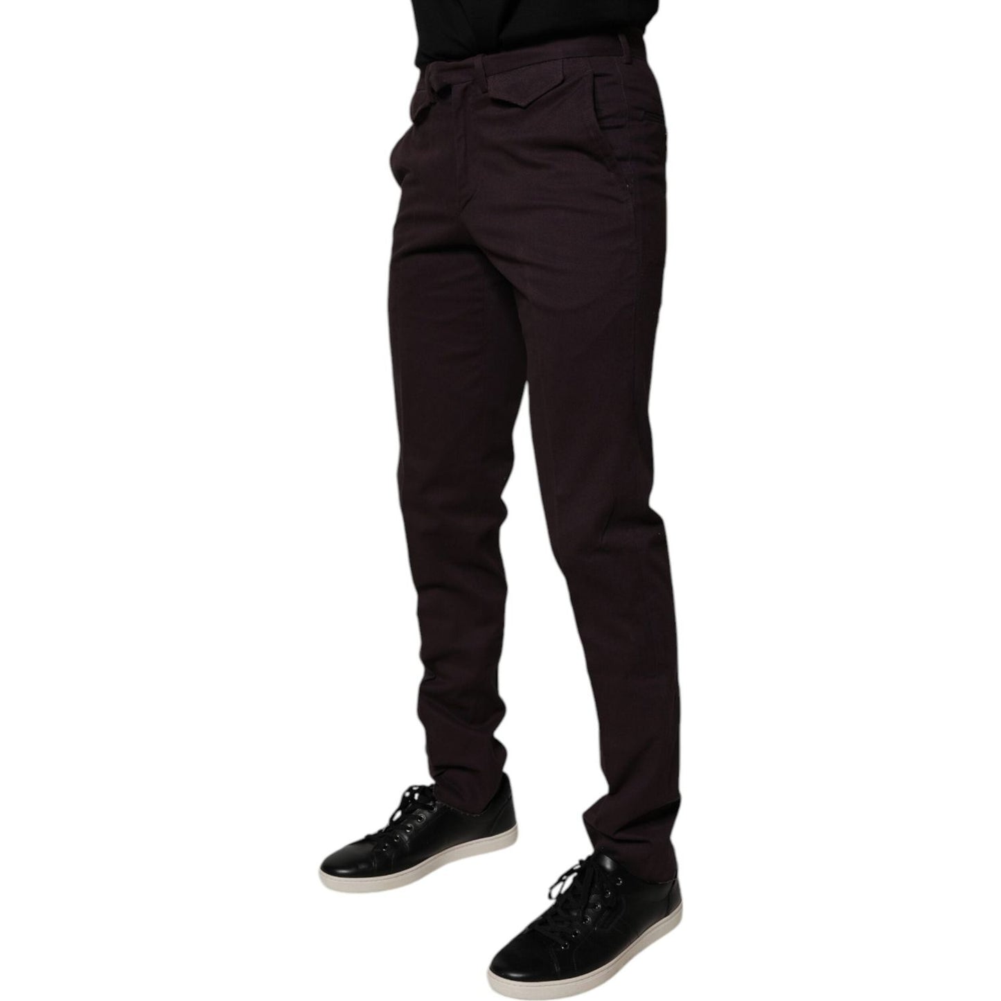 BENCIVENGA Brown Pure Cotton Slim Fit Men Dress Pants