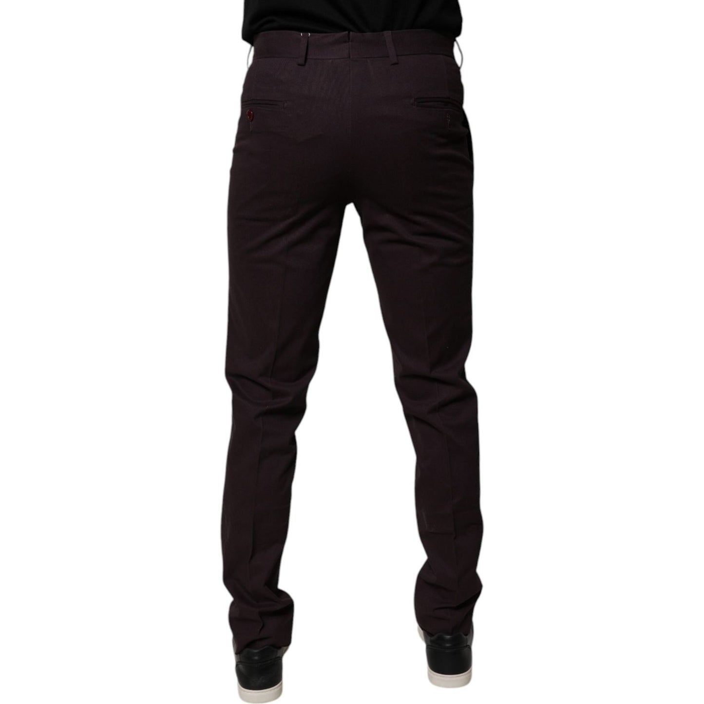 BENCIVENGA Brown Pure Cotton Slim Fit Men Dress Pants