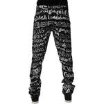 Dolce & Gabbana Black Cotton Logo Print Straight Denim Jeans