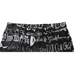 Dolce & Gabbana Black Cotton Logo Print Straight Denim Jeans