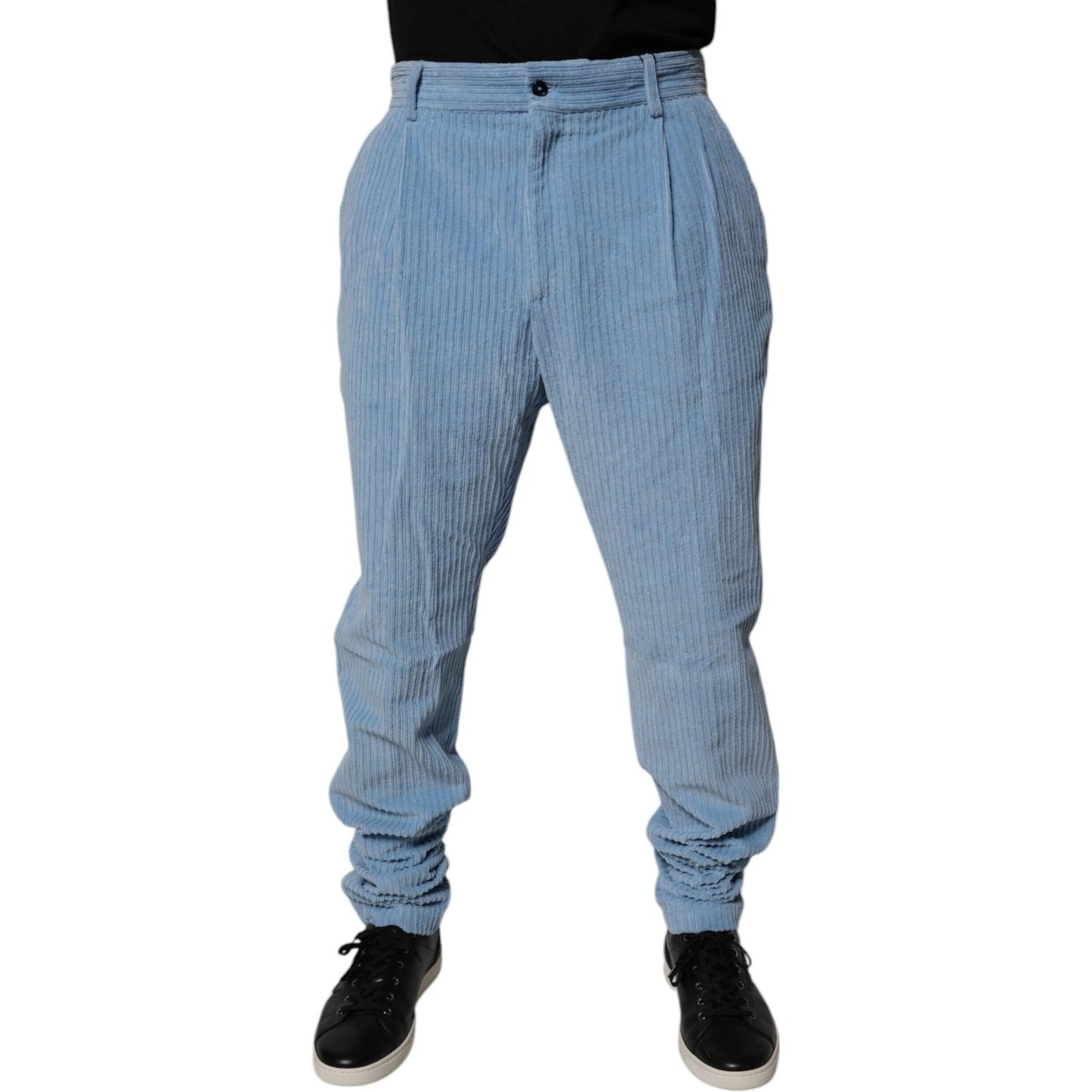 Dolce & Gabbana Light Blue Corduroy Cotton Skinny Denim Jeans