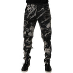 Dolce & Gabbana Black Tie Dye Cotton Skinny Zip Denim Jeans