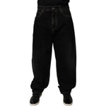 Dolce & Gabbana Black Cotton Mid Waist Wide Leg Denim Jeans