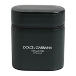 Dolce & Gabbana Black Calfskin Leather Logo Print Flip Holder Airpods Case SMY10659