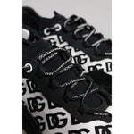 Dolce & Gabbana Black Logo Lace Up Low Top NS1 Sneakers Shoes MV7194-44
