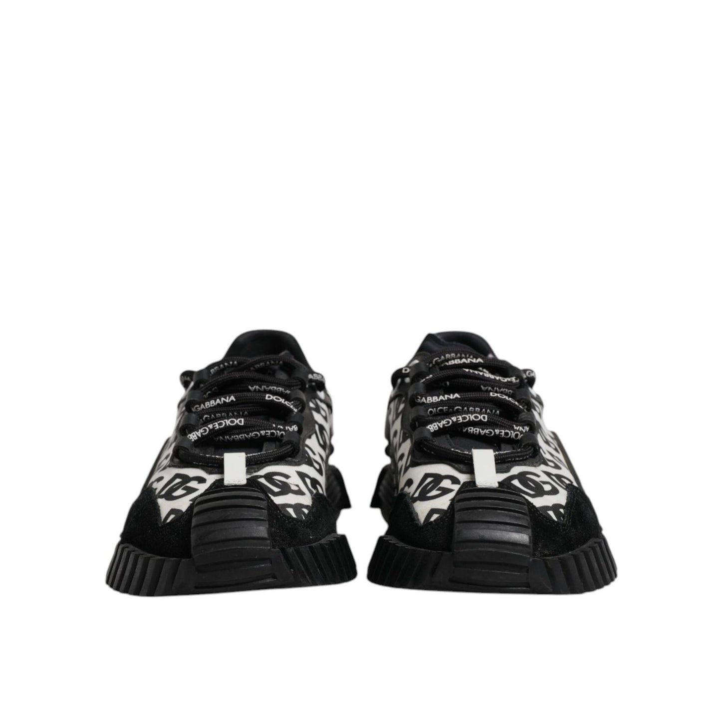 Dolce & Gabbana Black Logo Lace Up Low Top NS1 Sneakers Shoes MV7204-40