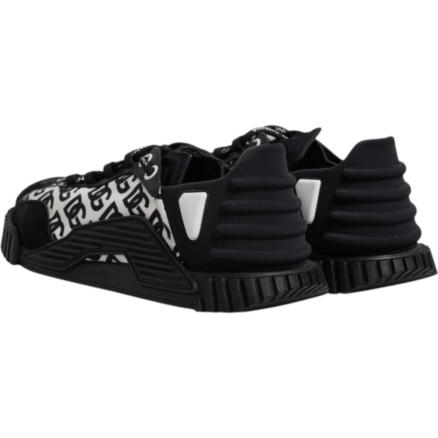 Dolce & Gabbana Black Logo Lace Up Low Top NS1 Sneakers Shoes MV7205-44