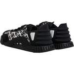 Dolce & Gabbana Black Logo Lace Up Low Top NS1 Sneakers Shoes MV7205-44