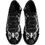 Dolce & Gabbana Black Logo Lace Up Low Top NS1 Sneakers Shoes MV7207-45