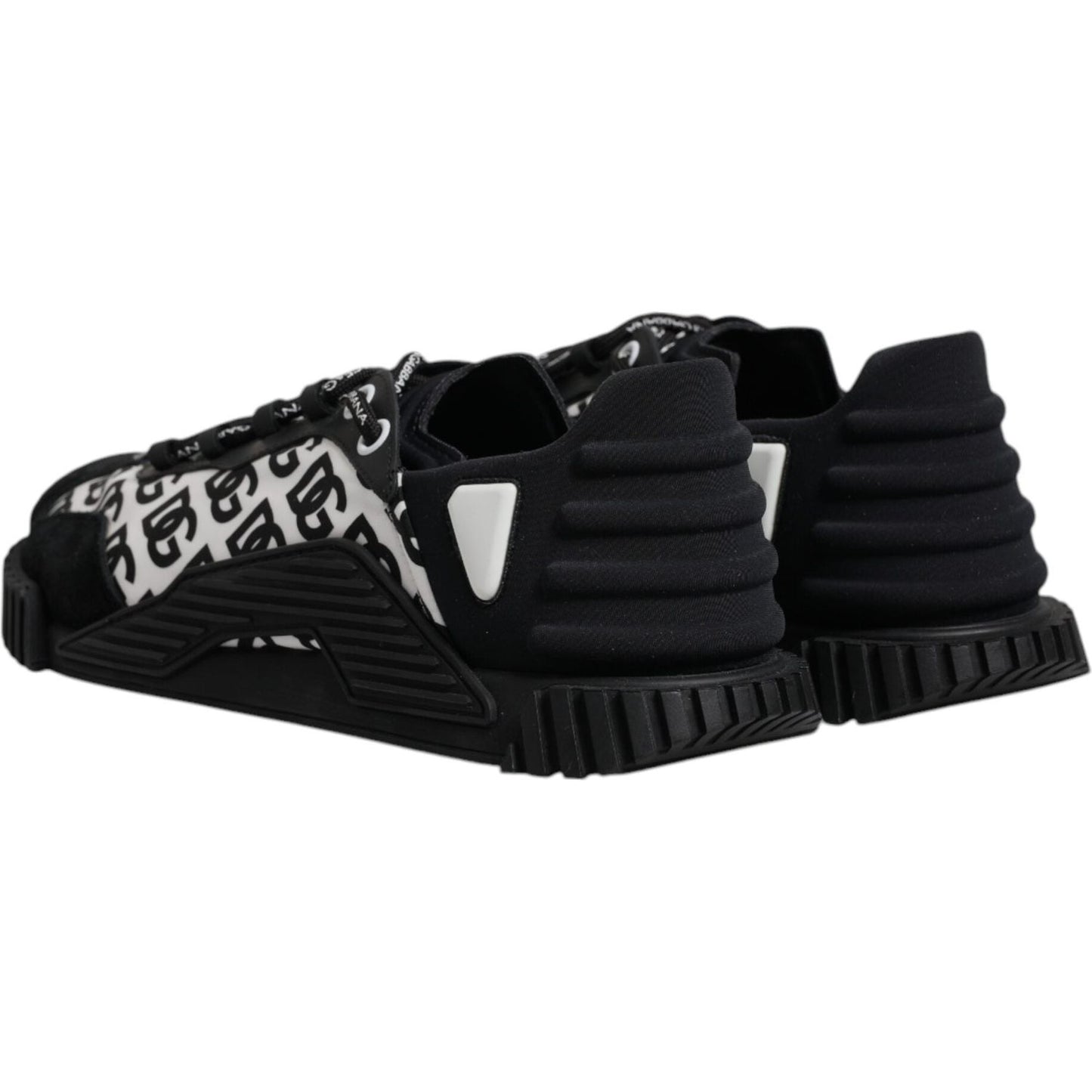 Dolce & Gabbana Black Logo Lace Up Low Top NS1 Sneakers Shoes MV7207-45