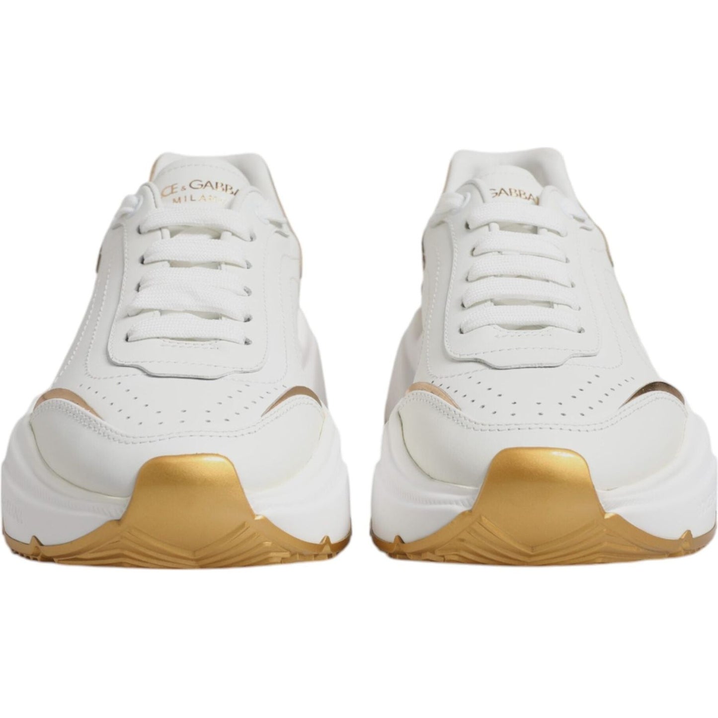 Dolce & Gabbana White Gold Daymaster Low Top Sneakers Shoes