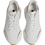 Dolce & Gabbana White Gold Daymaster Low Top Sneakers Shoes