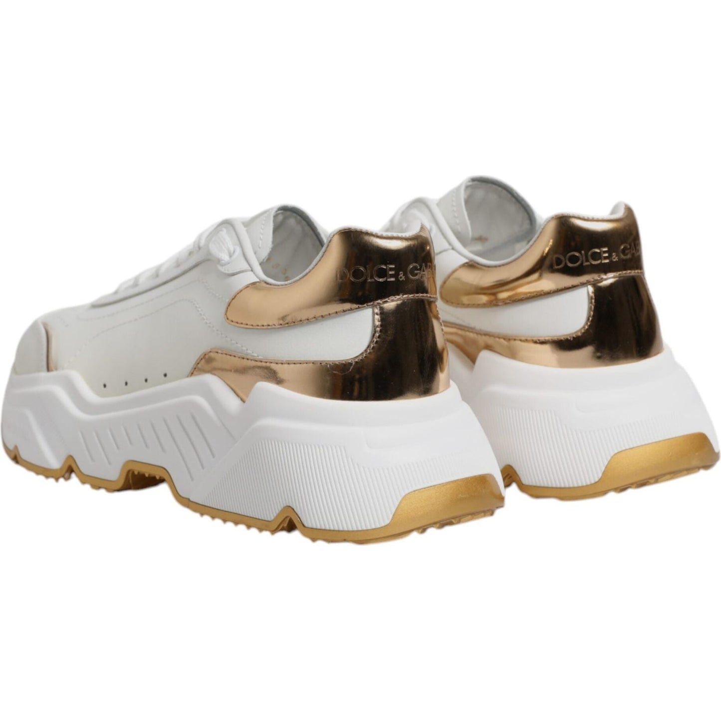 Dolce & Gabbana White Gold Daymaster Low Top Sneakers Shoes