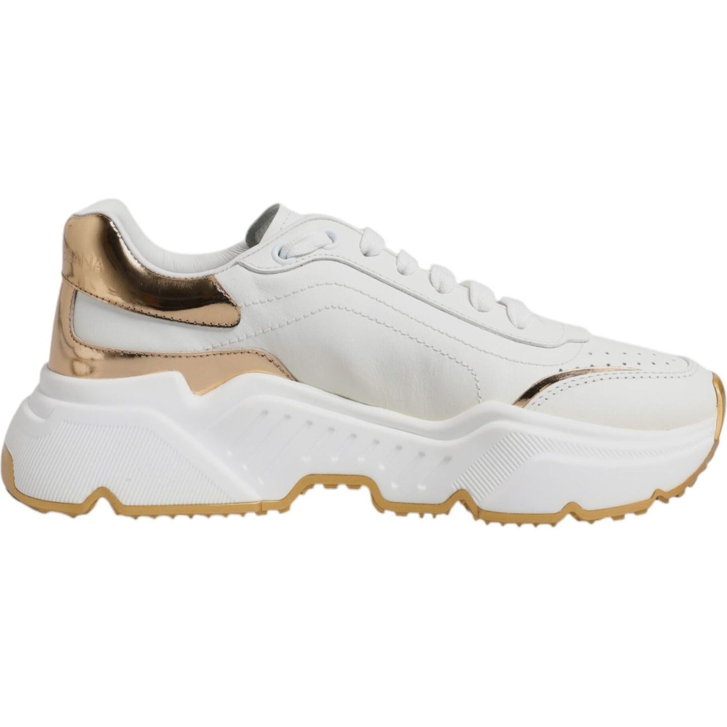 Dolce & Gabbana White Gold Daymaster Low Top Sneakers Shoes