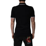 Dolce & Gabbana Black Cotton Crown Collared Polo T-shirt TSH84560-44