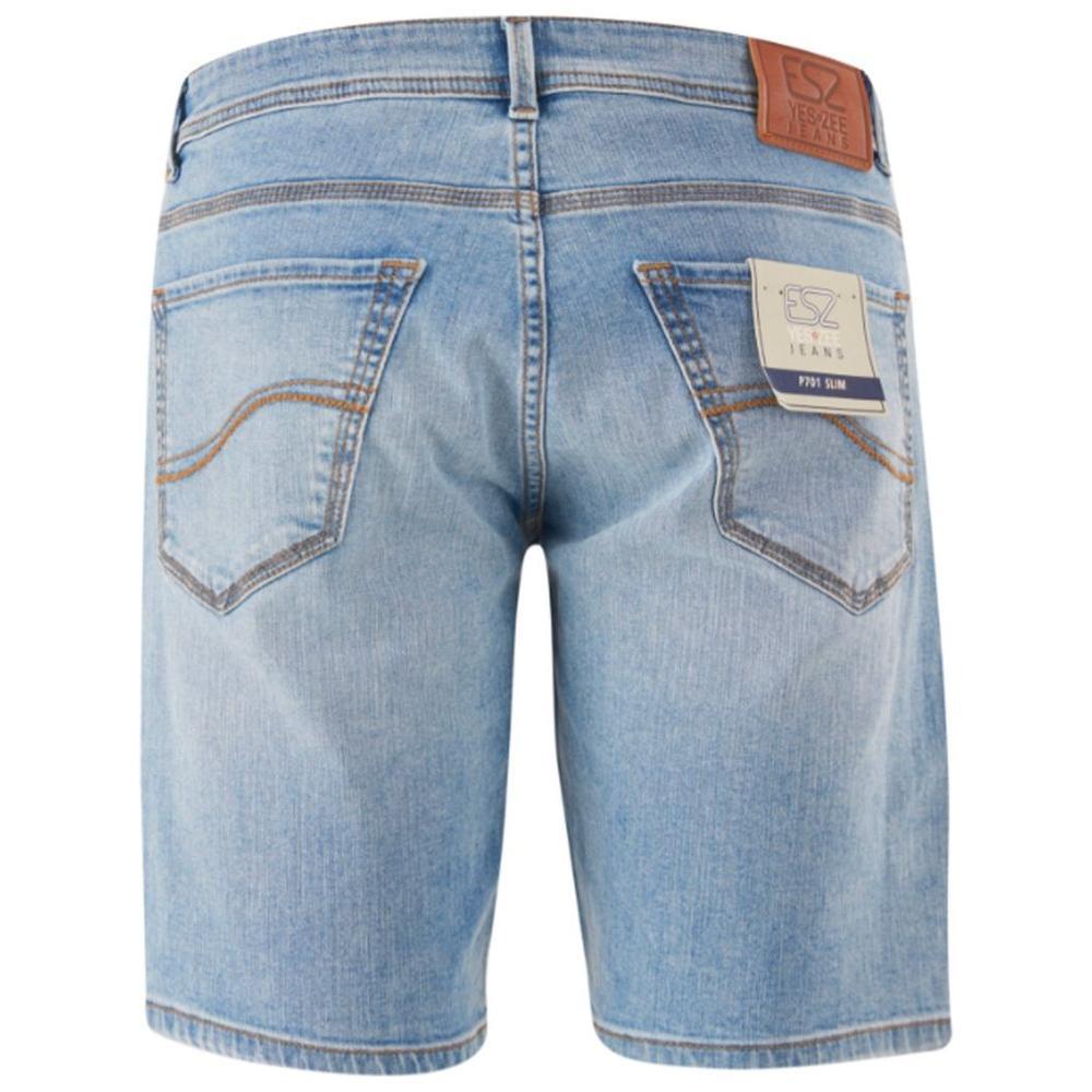 Yes Zee Light Blue Cotton Men Bermuda Short