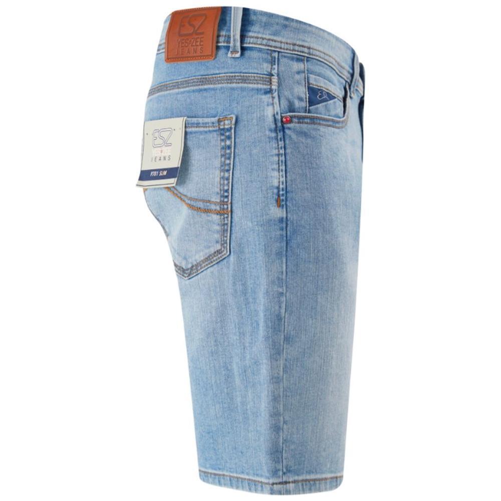 Yes Zee Light Blue Cotton Men Bermuda Short