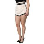 Dolce & Gabbana White Faux Fur High Waisted Hot Pants Short
