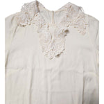 Dolce & Gabbana Cream Floral Lace Long Sleeves Blouse Top