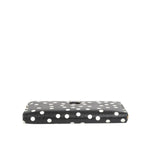 Dolce & Gabbana Black White Dotted Leather Zip Around Continental Wallet BAG4622