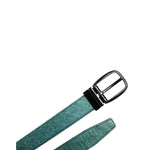 Dolce & Gabbana Green Leather Silver Tone Metal Buckle Belt BEL9288-85
