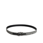 Dolce & Gabbana Black White Silver Tone Metal Buckle Belt BEL9289-110