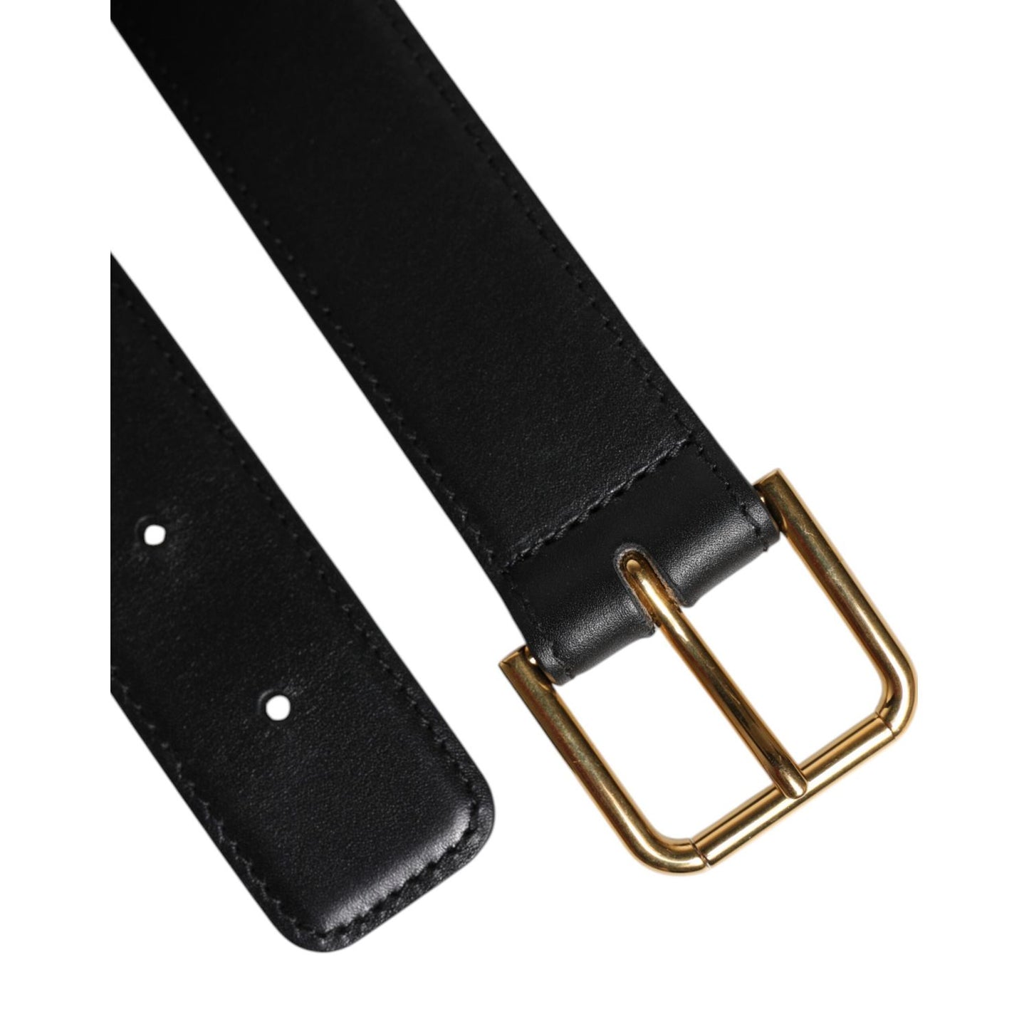 Dolce & Gabbana Black Leather Metal Buckle Classic Belt