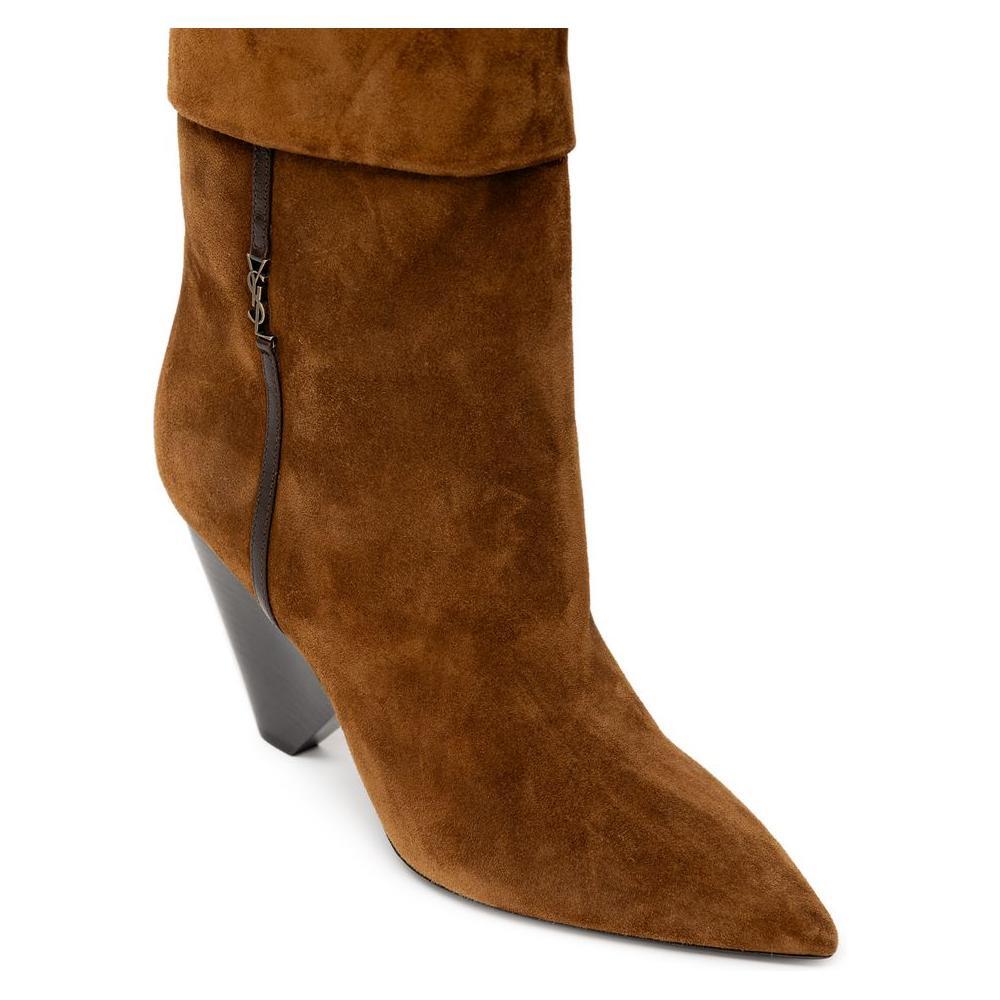 Saint Laurent Brown Suede Leather Boot