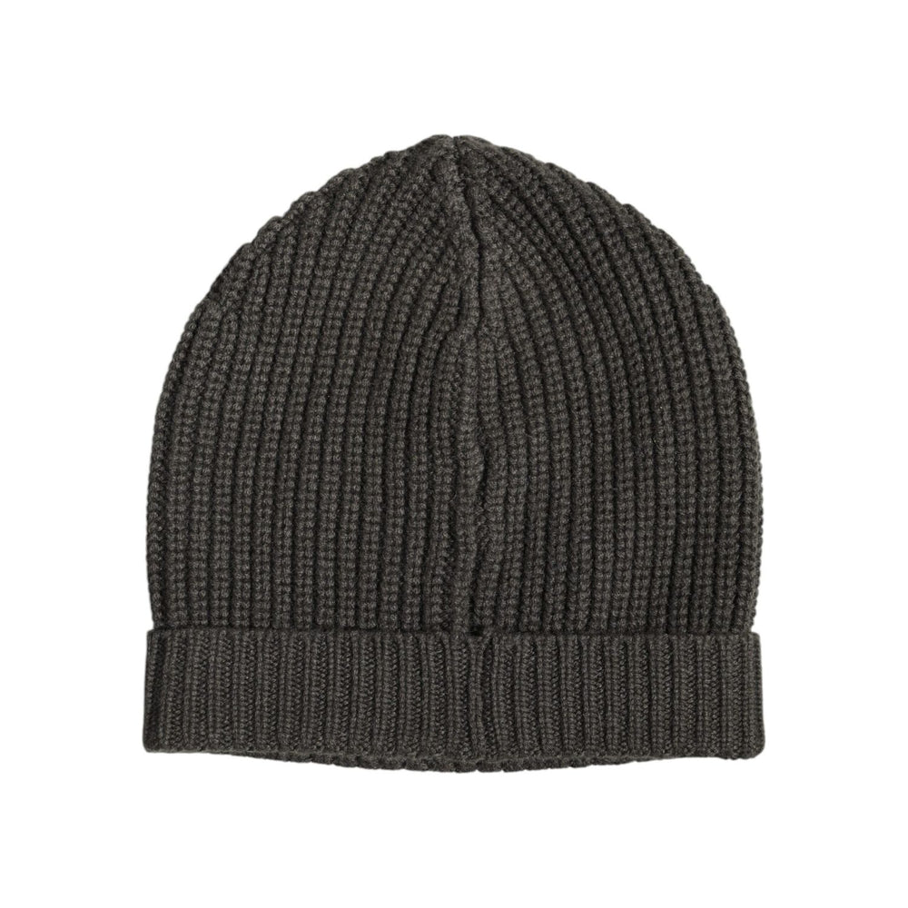 Dolce & Gabbana Dark Gray Cashmere Knit Winter Beanie Hat HAT9666