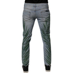 Dolce & Gabbana Light Blue Leaf Cotton Classic Men Denim Jeans