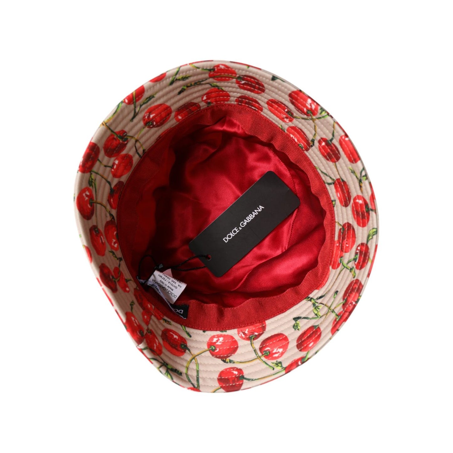 Dolce & Gabbana Beige Cotton Printed Wide Brim Bucket Hat HAT9832-59