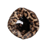 Dolce & Gabbana Brown Leopard Faux Fur Women Bucket Hat HAT9638-57