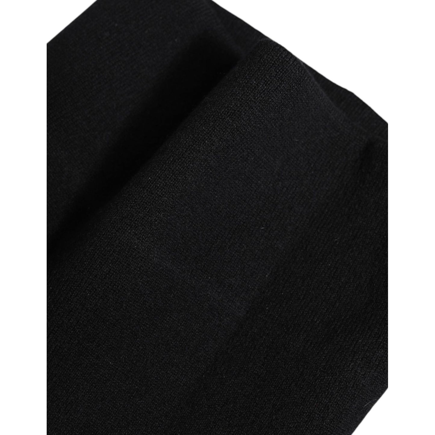 Dolce & Gabbana Black Cashmere Knitted Neck Warmer Foulard Scarf HAT9663