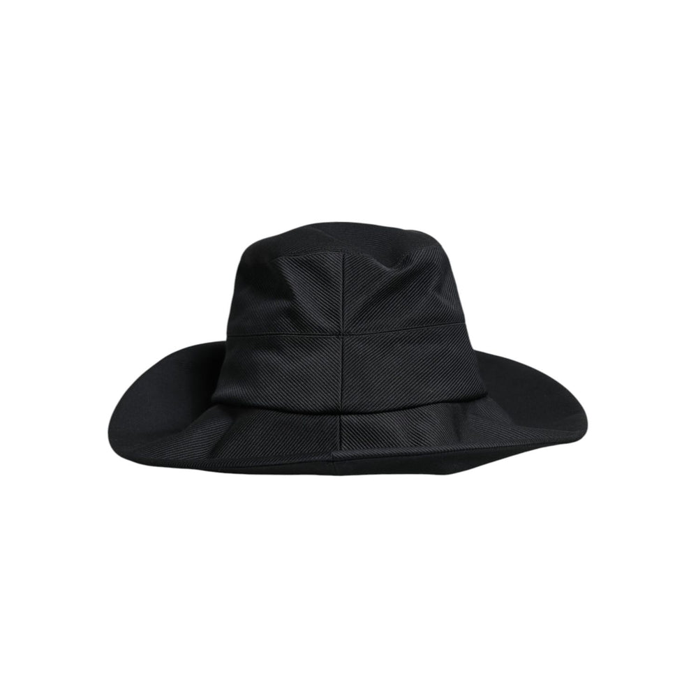 Dolce & Gabbana Black Cotton Wide Brim Fedora Hat HAT9774-57