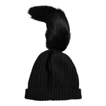 Dolce & Gabbana Black Acrylic Knitted Fur Winter Beanie Hat HAT9802