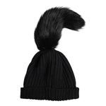 Dolce & Gabbana Black Acrylic Knitted Fur Winter Beanie Hat HAT9802