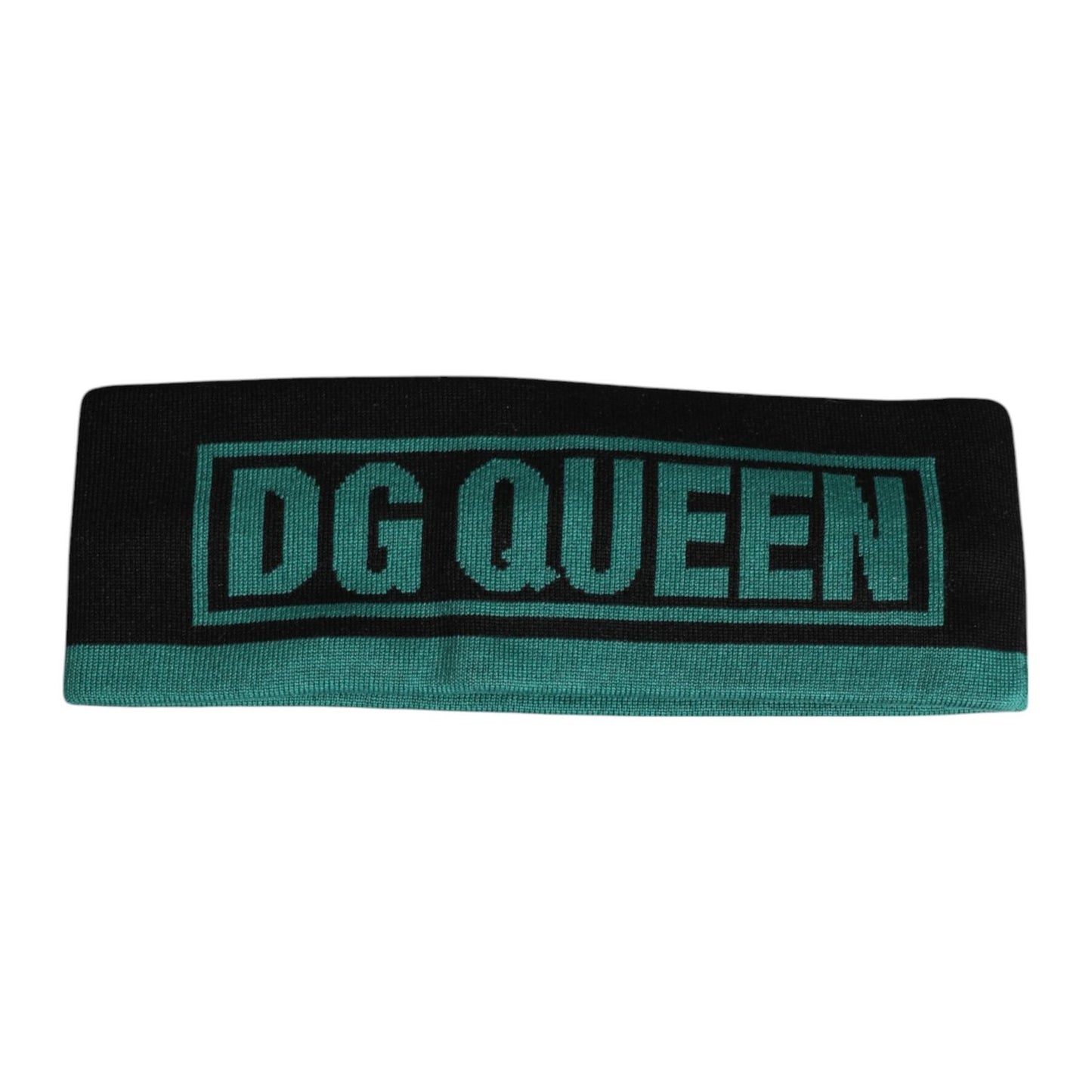 Dolce & Gabbana Black Silk Knitted DG Queen Head Band Hat HAT9810