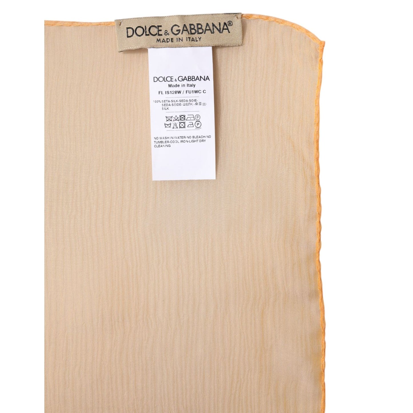 Dolce & Gabbana Orange Silk Rectangle Wrap Shawl Scarf