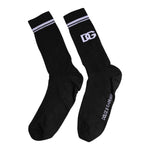 Dolce & Gabbana Black Cotton Logo Mid Calf Men Socks SCS2191-XL