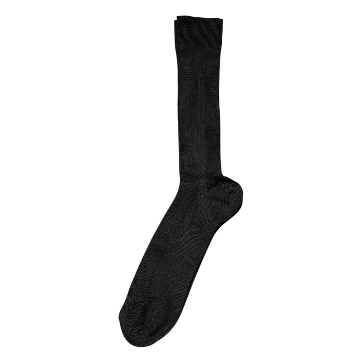 Dolce & Gabbana Black Cotton DG Logo Mid Calf Men Socks SCS2193-M