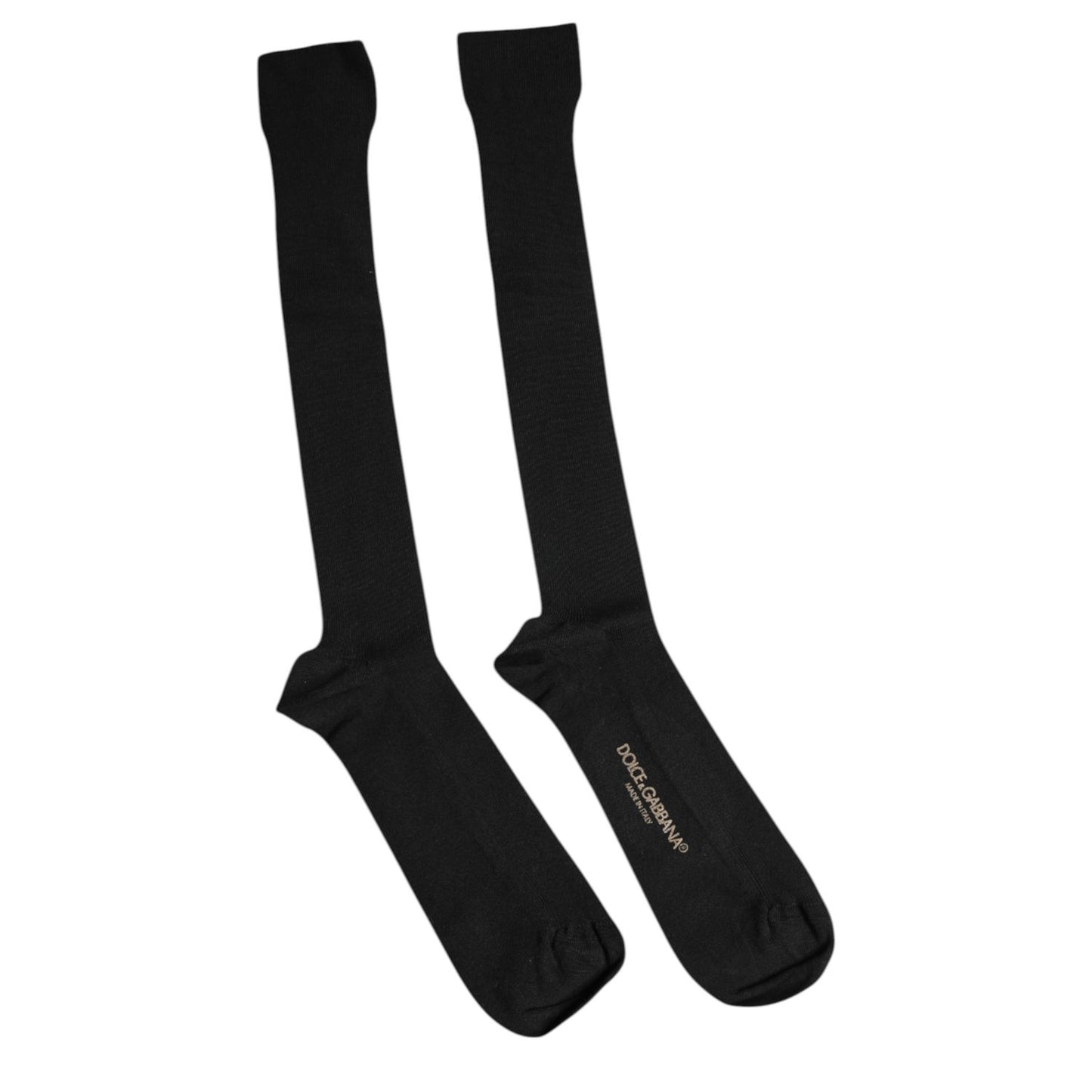 Dolce & Gabbana Black Viscose Logo Over The Calf Socks SCS2194-L