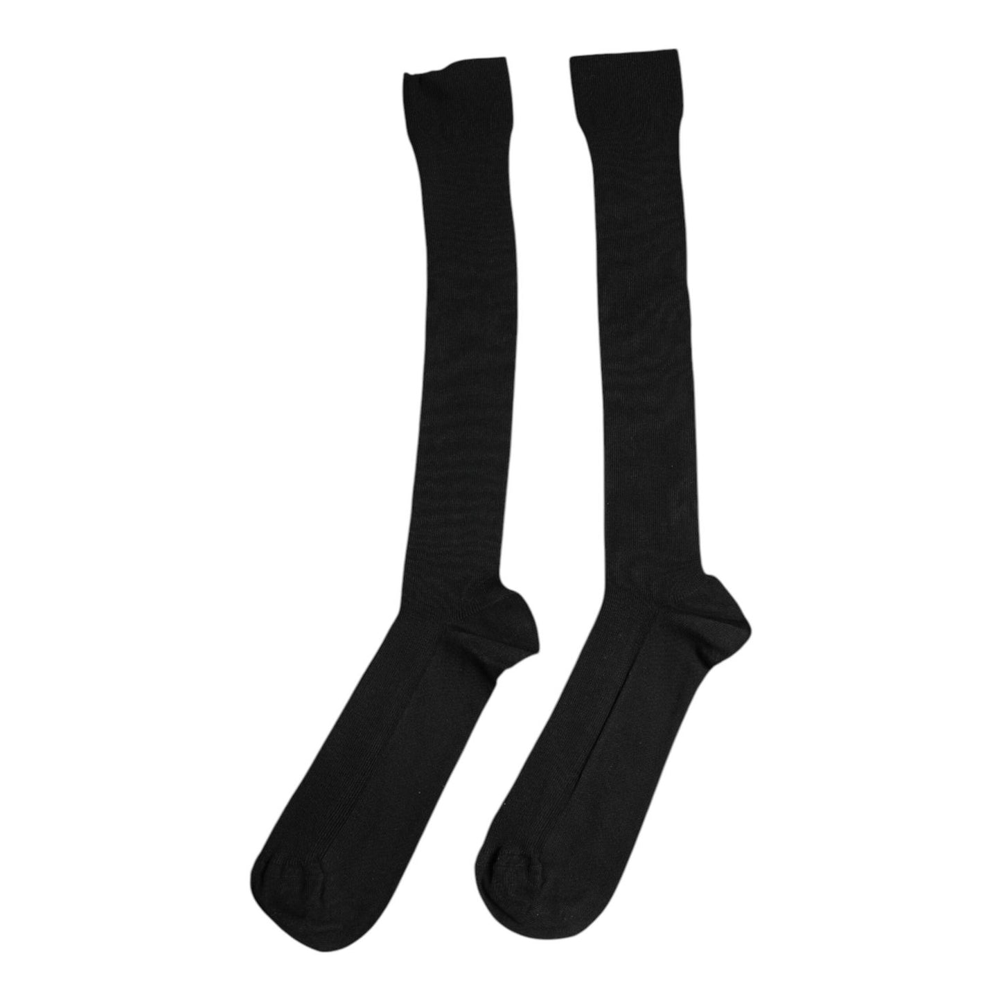 Dolce & Gabbana Black Viscose Logo Over The Calf Socks SCS2194-L