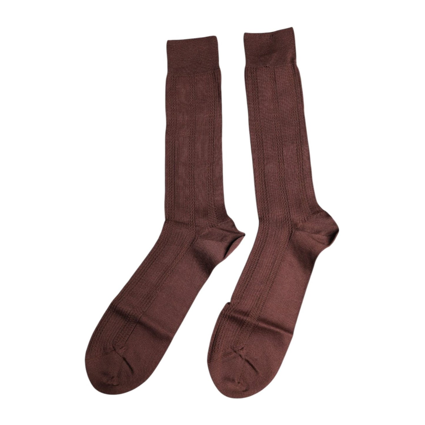Dolce & Gabbana Brown Stretch Logo Print Mid Calf Socks SCS2218-L